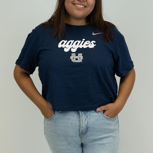 women's nike crop tshirt aggies utah state